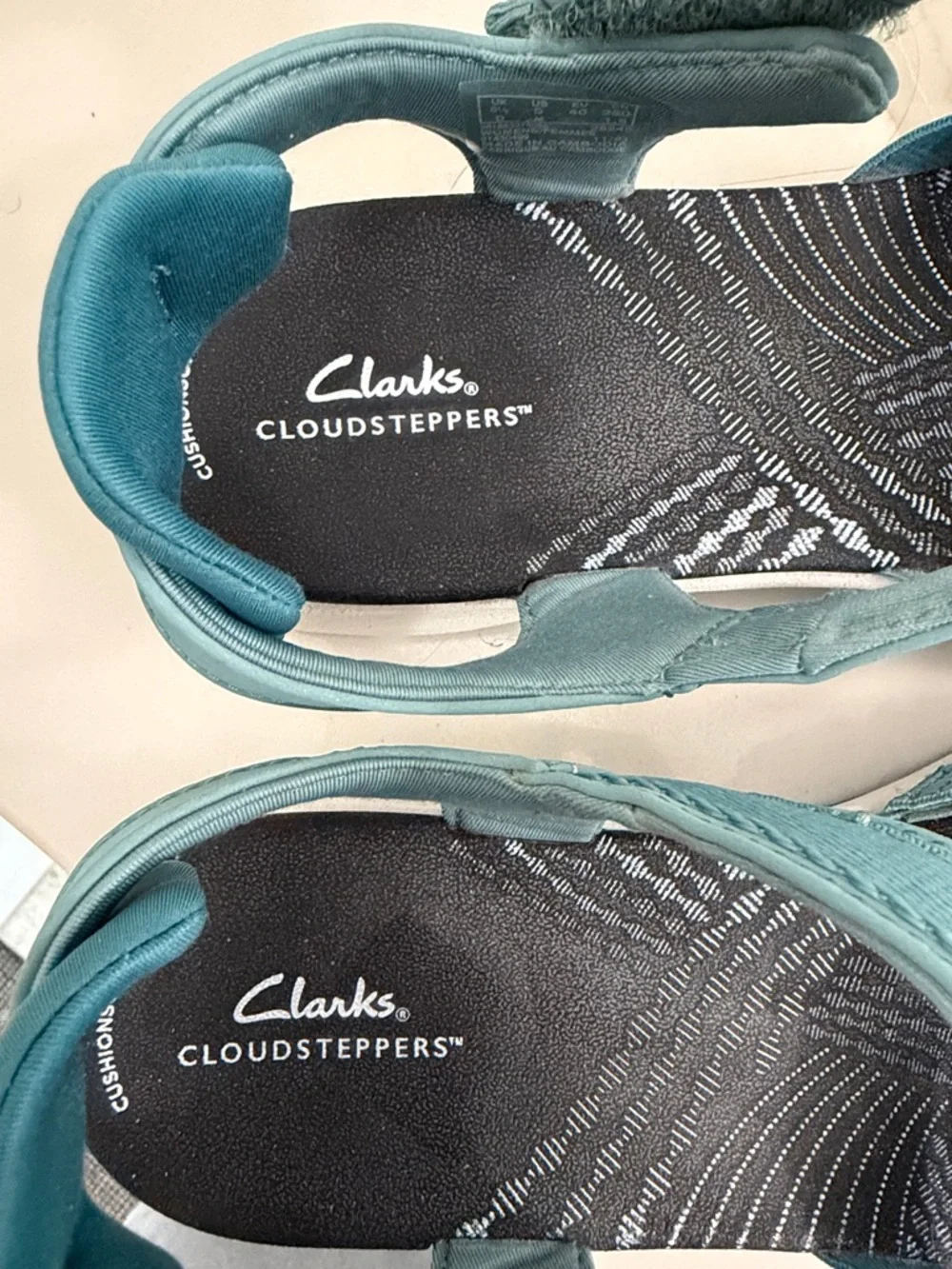 Clarks Teal and Aqua Strappy Sandals - Picture 2 of 5